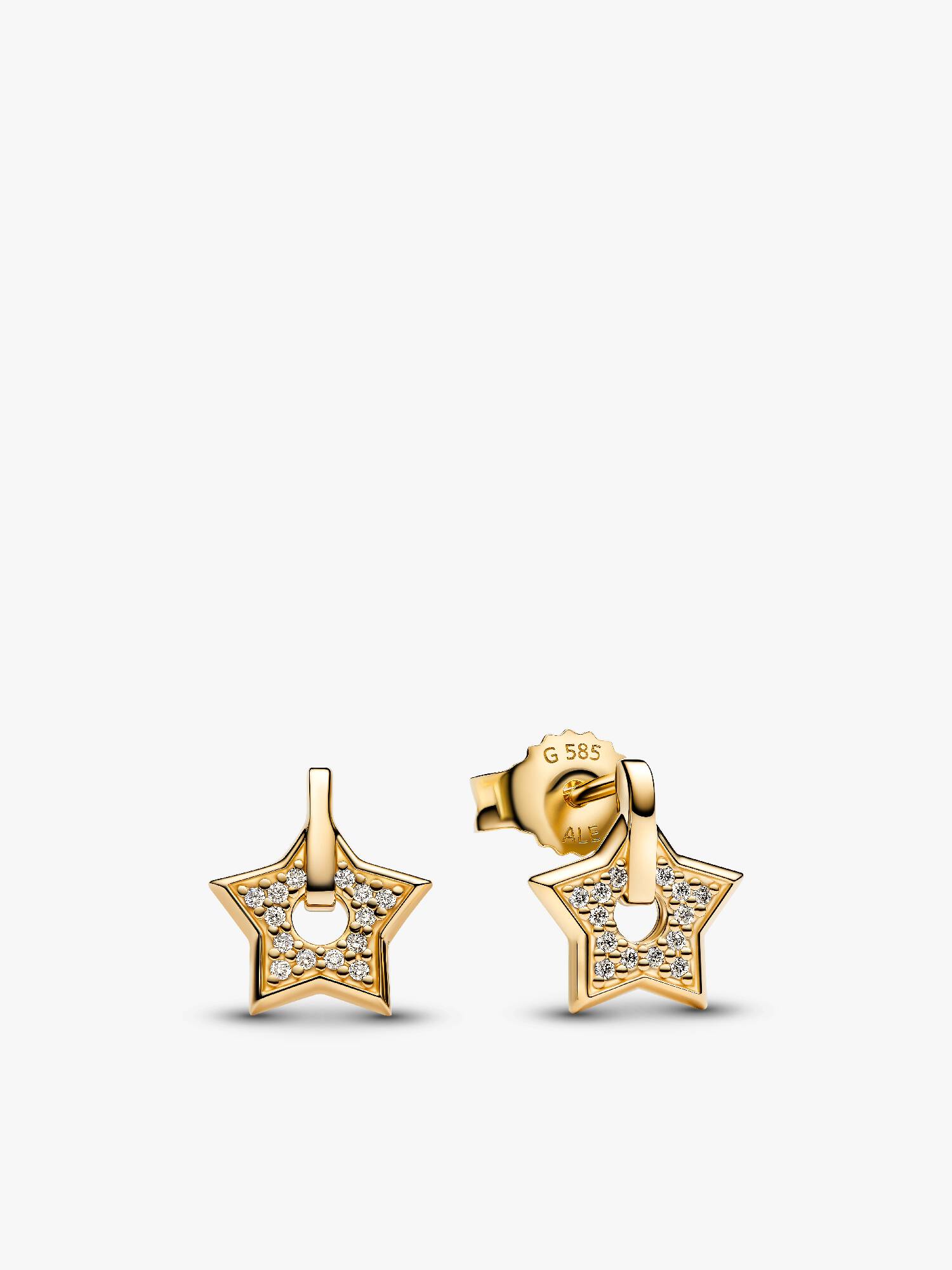 Pandora Talisman Stjerne Ørestikker 14 kt. Guld med Laboratorieskabt Diamant Pavé 