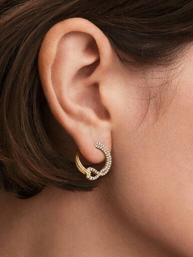 Pandora Infinite Pavé Åben Cirkel Ørestikker med laboratorieskabt diamant