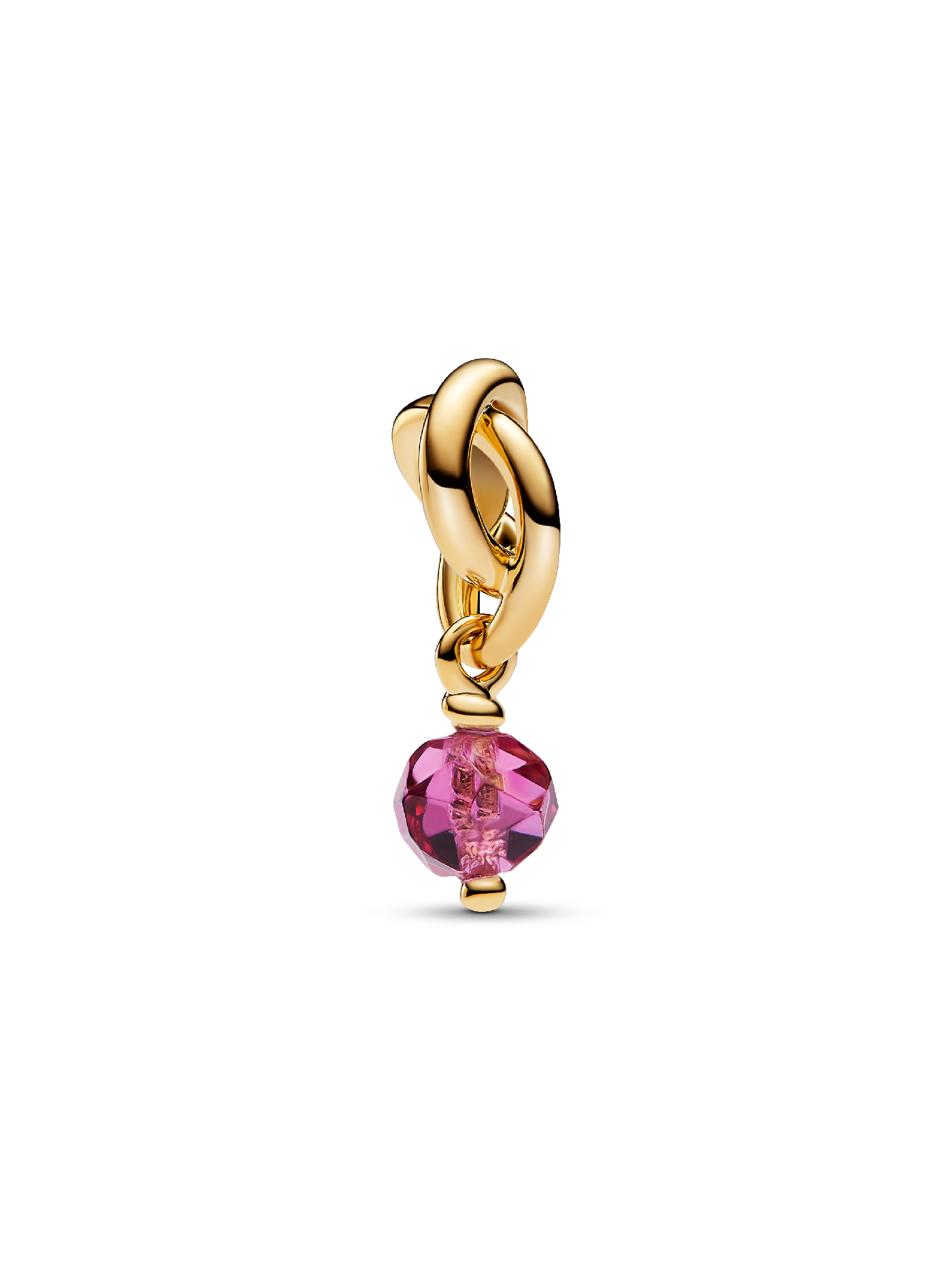 Facetteret Pink Evighedscirkel Charm med vedhæng
