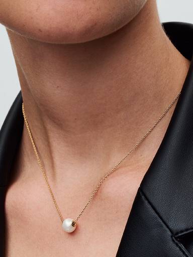 Behandlet Ferskvandskulturperle Collier-halskæde
