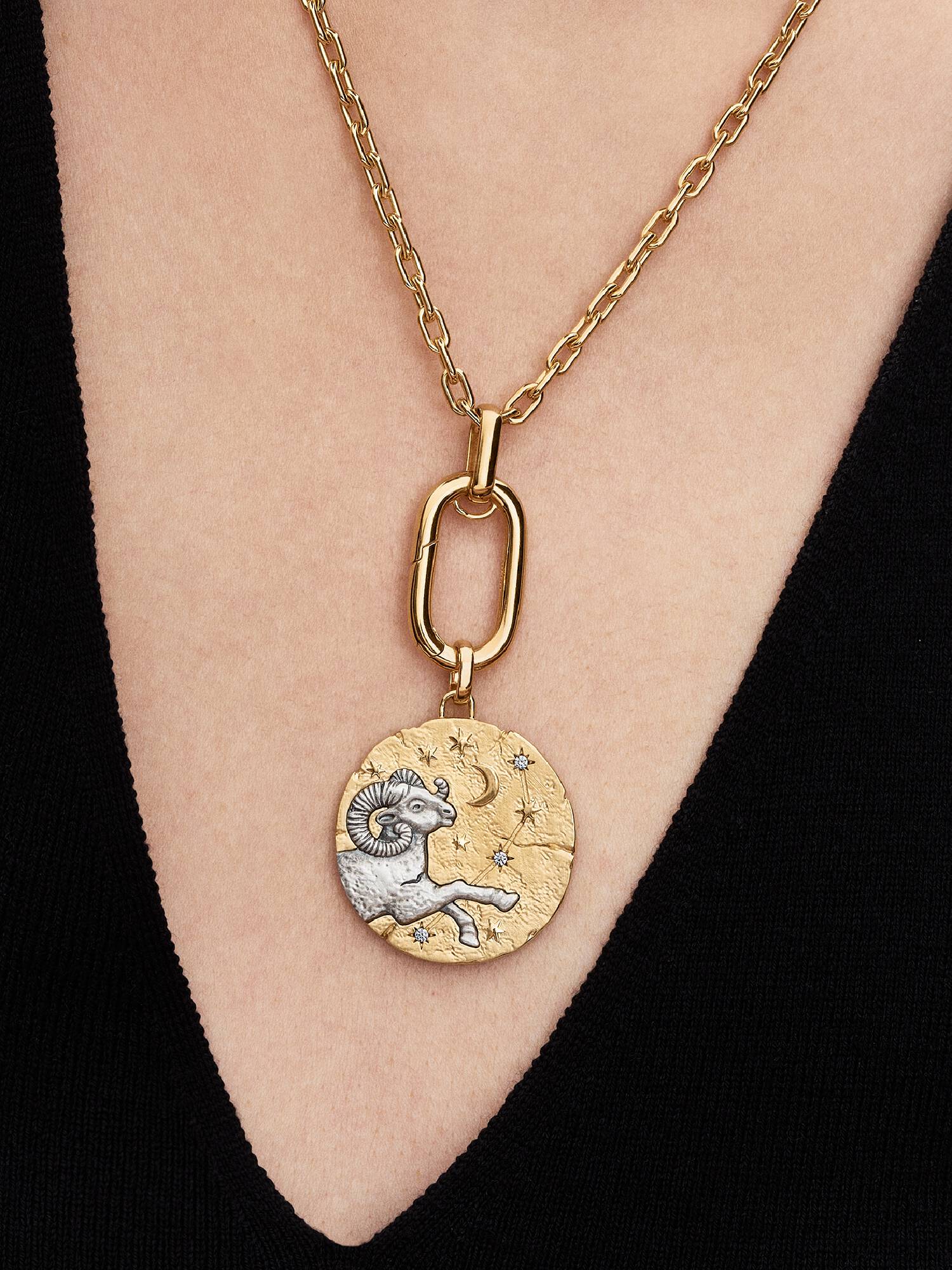Vædderen Stjernetegn Oversized Medaljon Charm