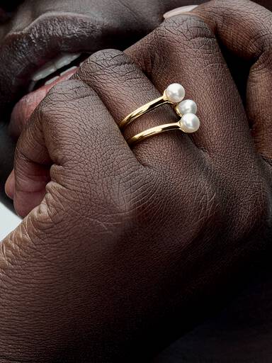Åben Ring med Behandlet Ferskvandskulturperle