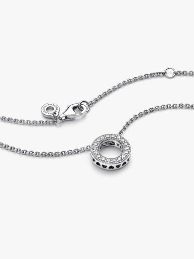 Pandora Logo Pavé Cirkel Collier-Halskæde