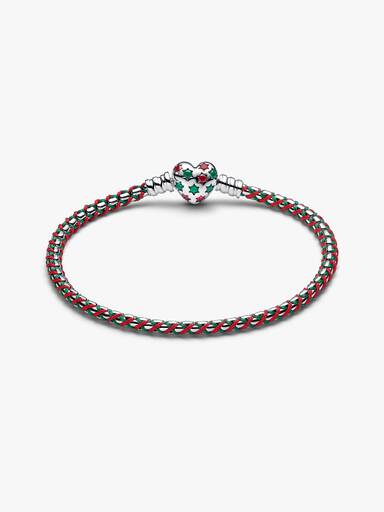 Box Chain Armbånd med Pebermynte Snor