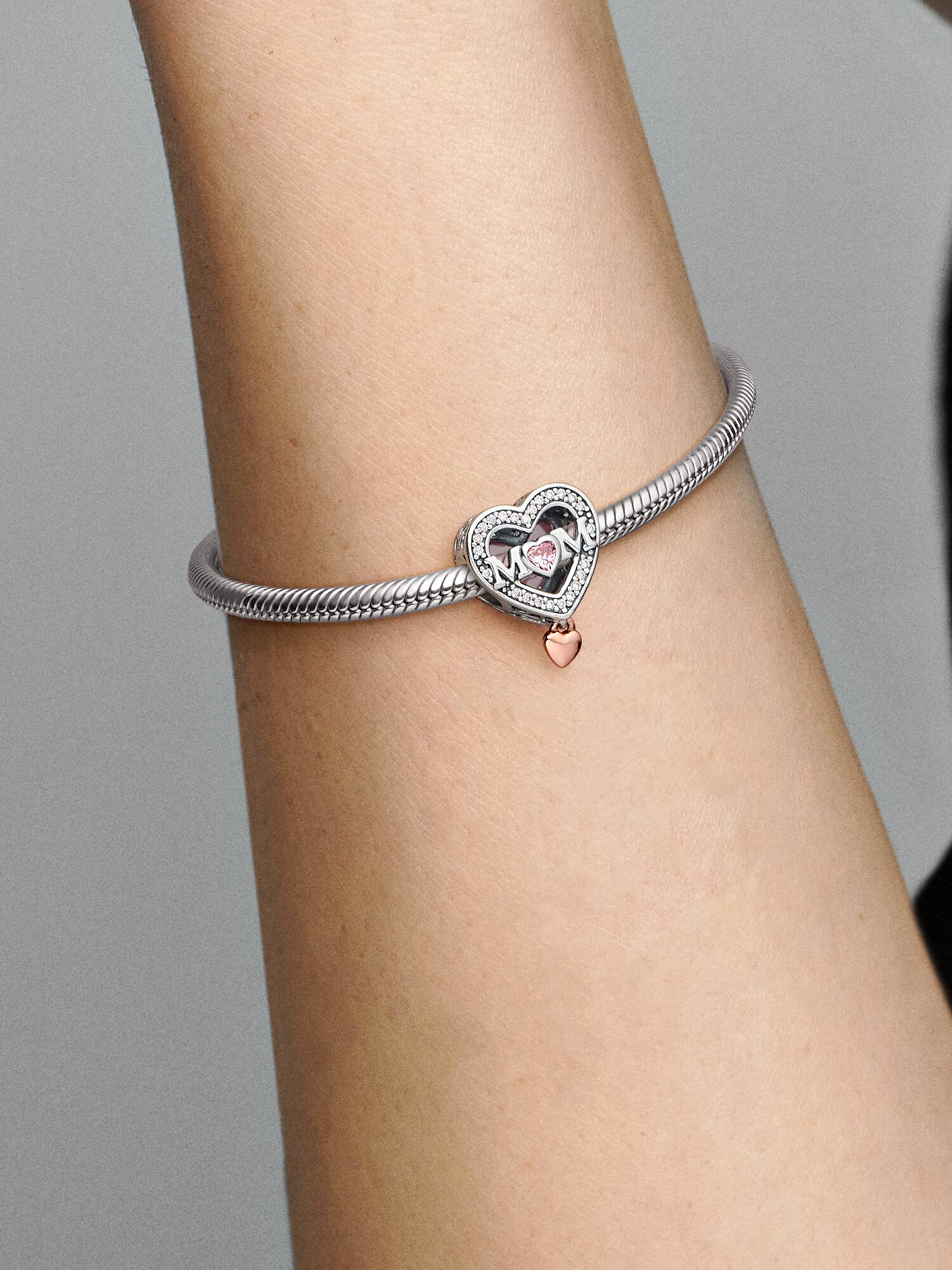 To-tonet åben Mor-og-Hjerte charm