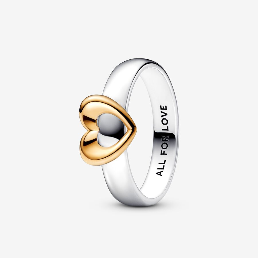Totonet og stabelbar ring med funklende hjerte image number 0