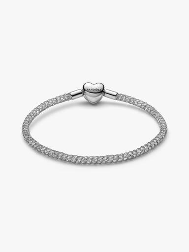Funklende Mesh Armbånd med Hjertelås