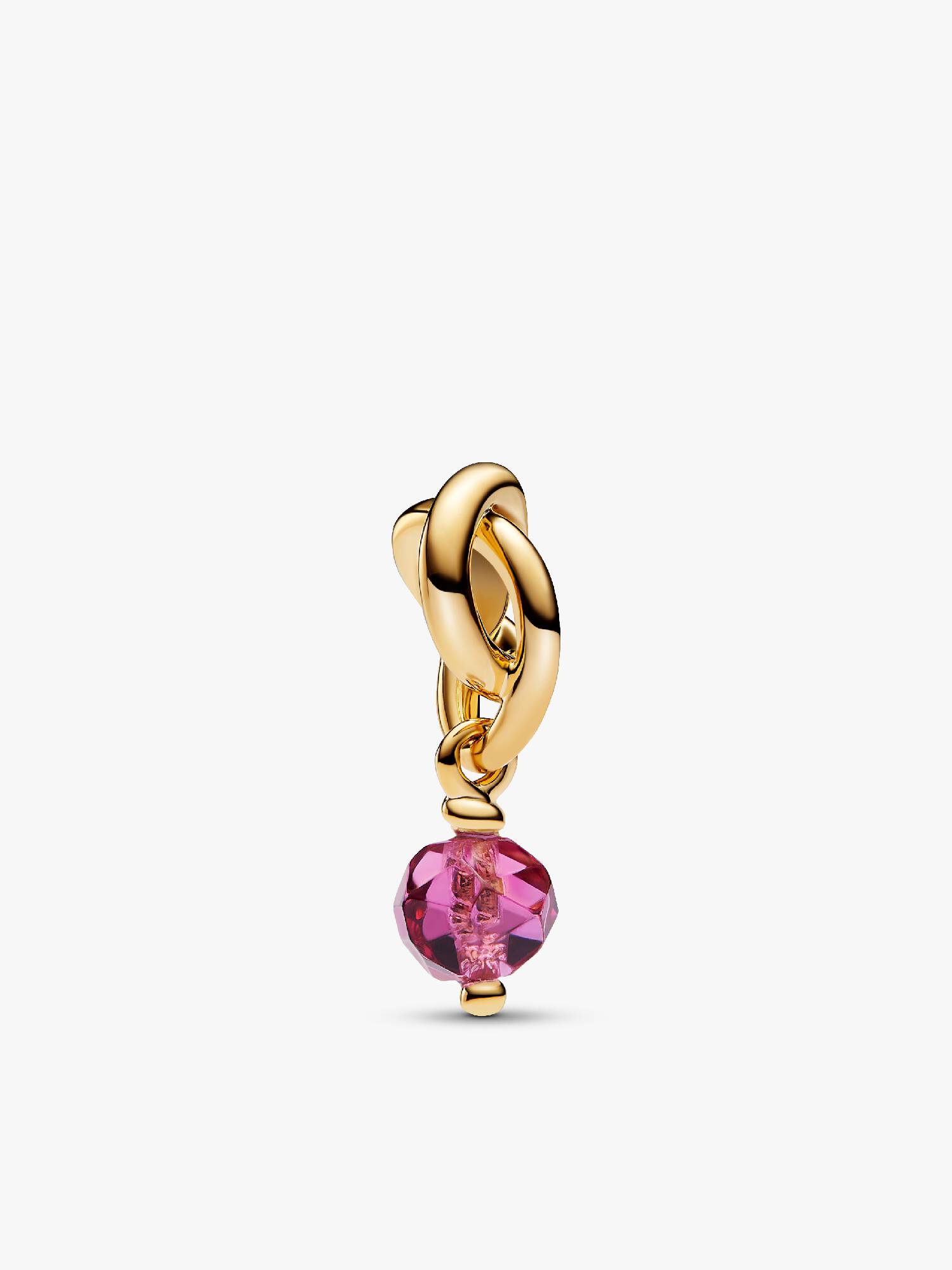 Facetteret Pink Evighedscirkel Charm med vedhæng