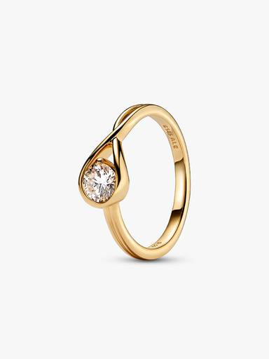 Pandora Infinite ring i 14 kt. guld med laboratorieskabt diamant