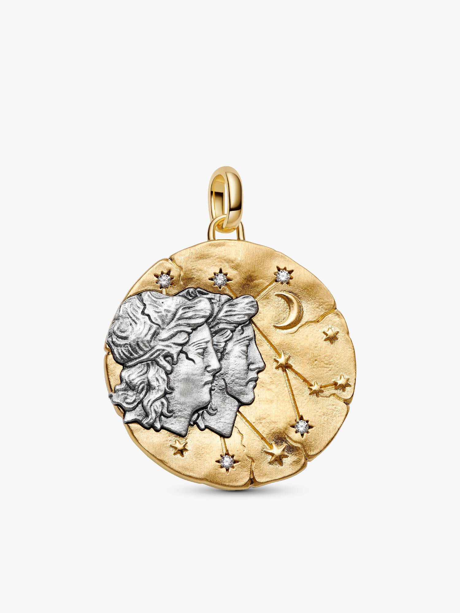Tvillingerne Stjernetegn Oversized Medaljon Charm