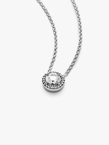 Round Sparkle Halo Halskæde