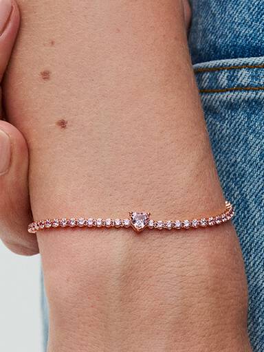 Funklende Hjerte Tennisarmbånd