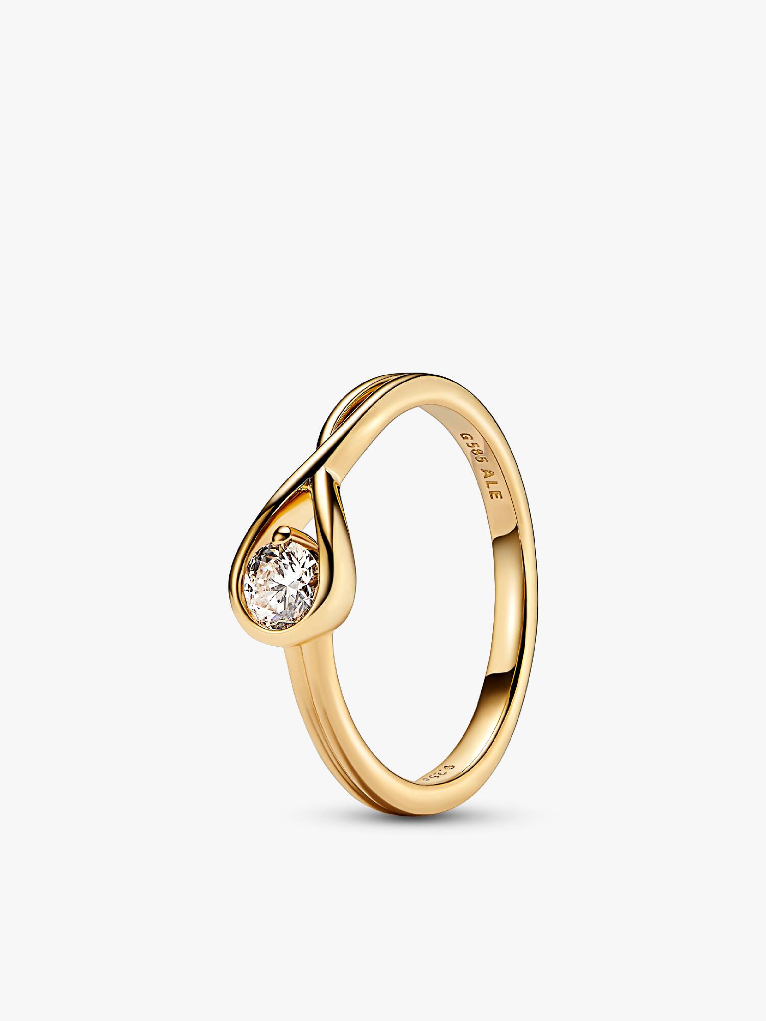 Pandora Infinite ring i 14 kt. guld med laboratorieskabt diamant