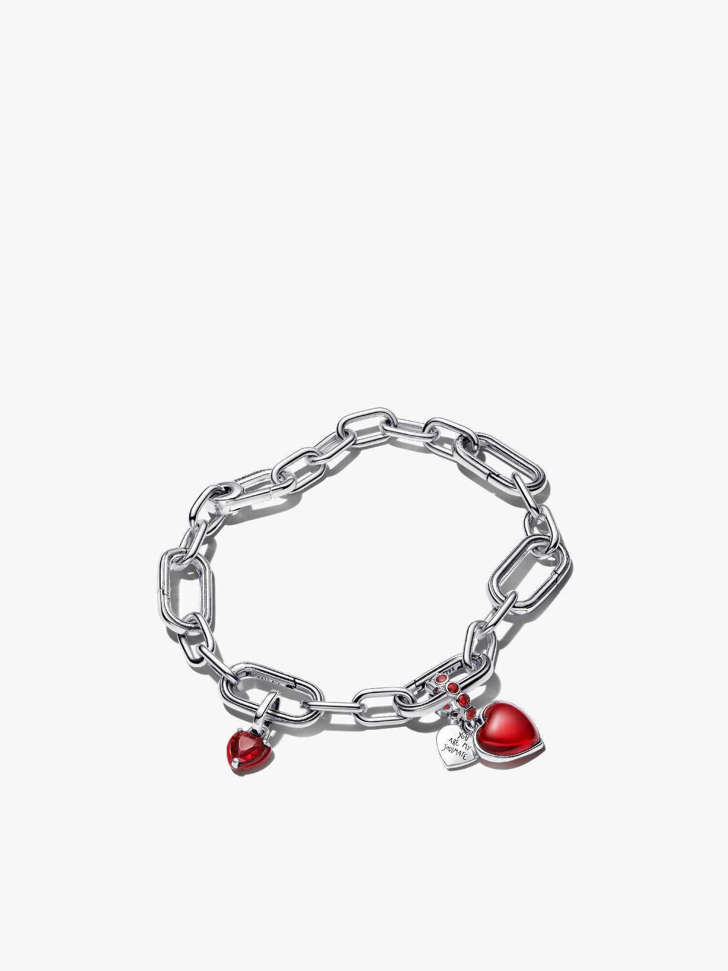 Rødt hjerte charm & armbåndssæt