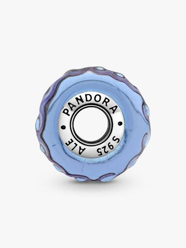 Bølget Lavendelblåt Muranoglas Charm