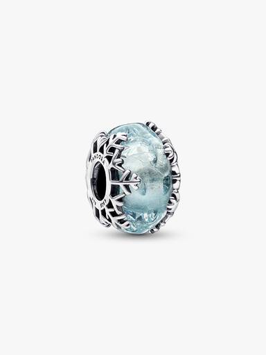Vinterblåt Snefnug Murano Charm