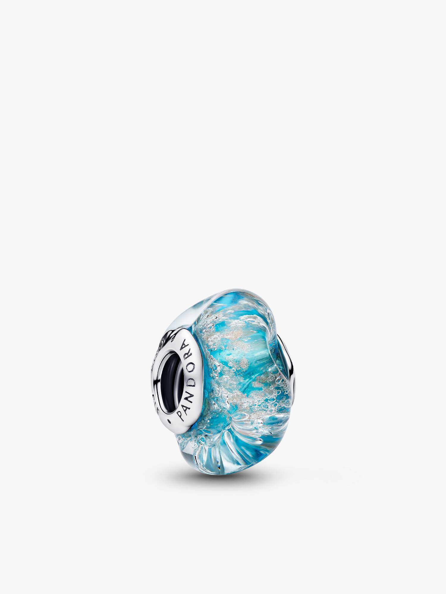 Turkis Muranoglas & Glitter Charm