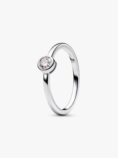 Pandora Era bezel ring i sterlingsølv med laboratorieskabt diamant