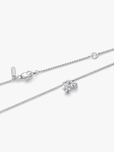Pandora Talisman halskæde i sterlingsølv med hjerte- og stjernevedhæng med laboratorieskabte diamanter