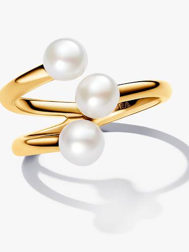 Åben Ring med Behandlet Ferskvandskulturperle