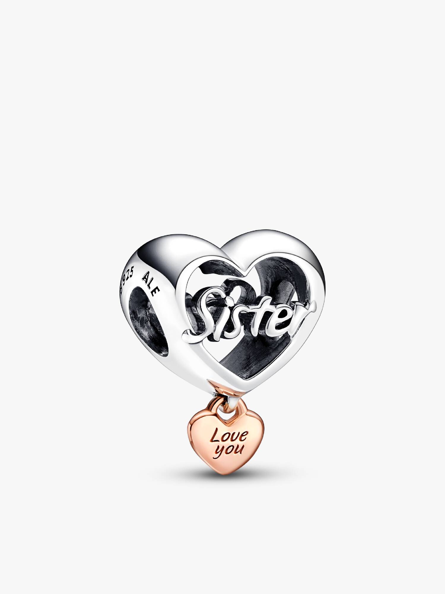 Love You Sister Hjerte Charm