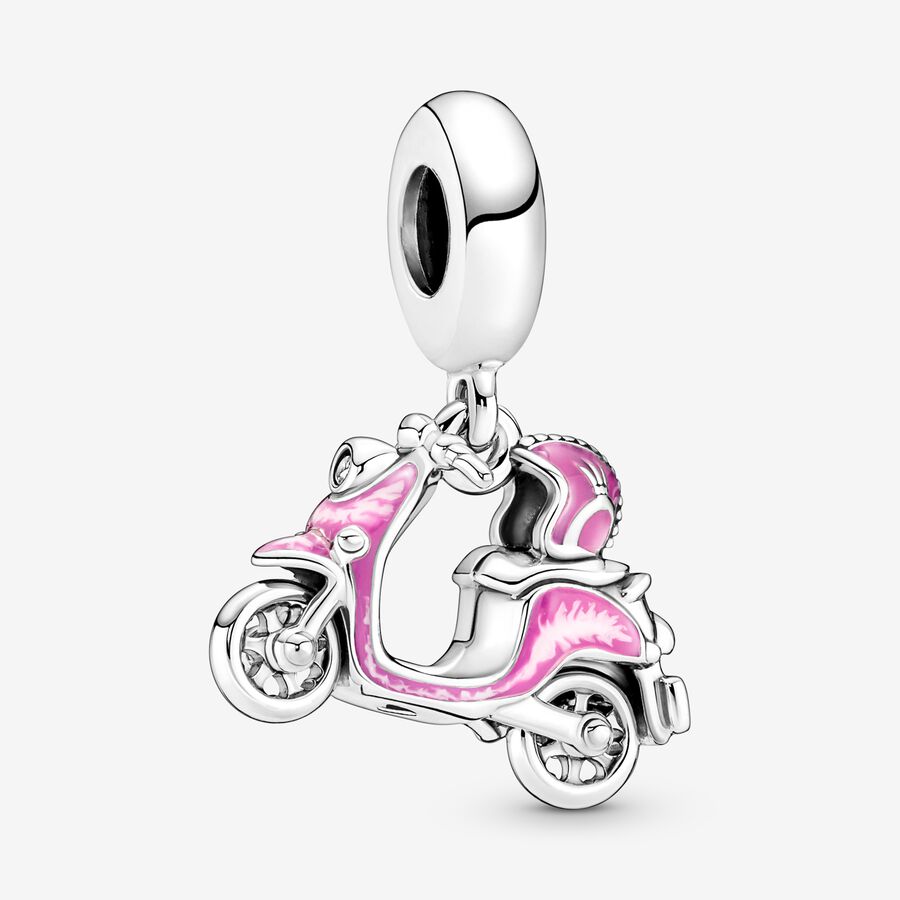 Pink Scooter Charm med vedhæng image number 0
