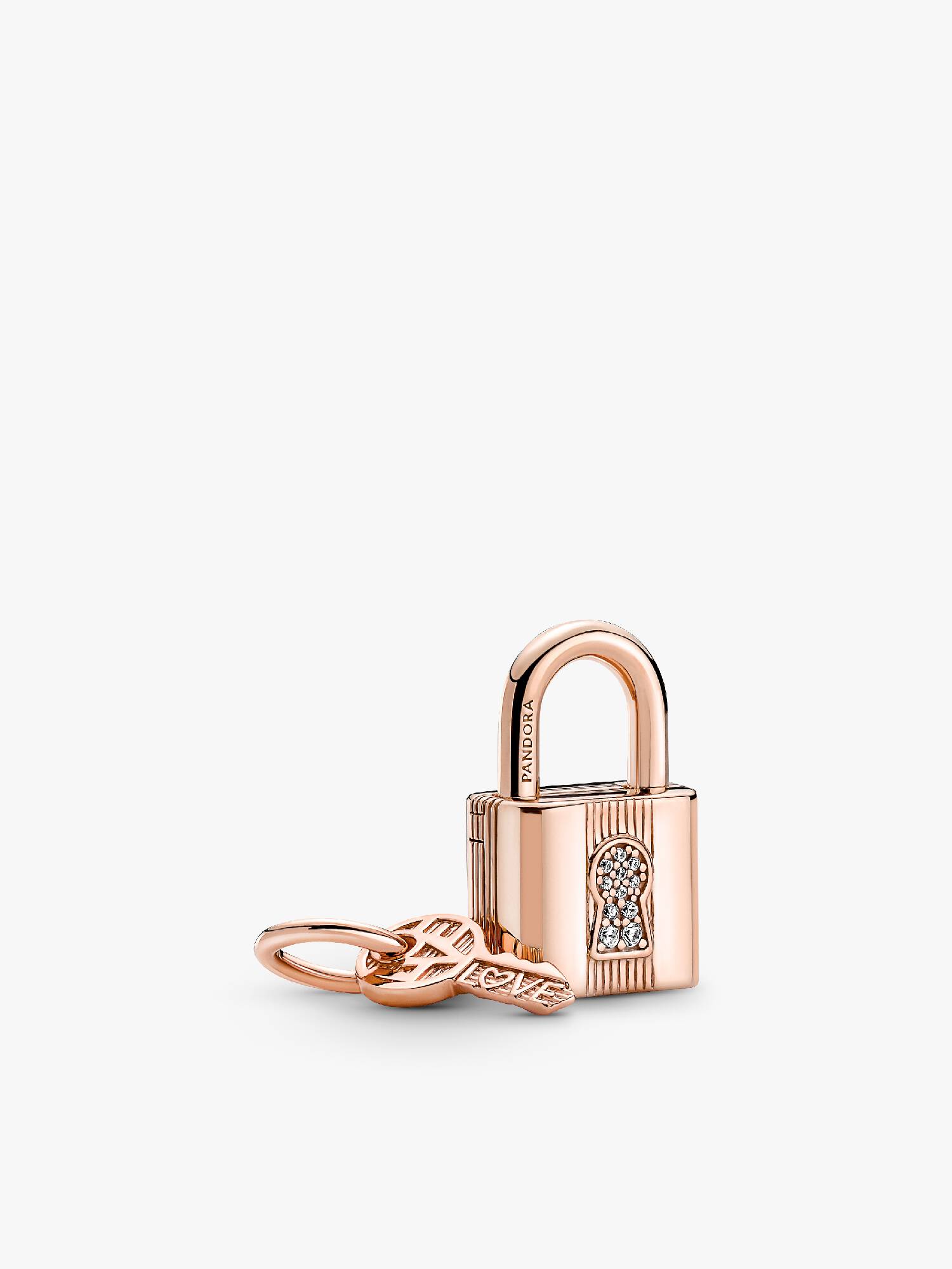 Hængelås- og Nøglecharm med vedhæng