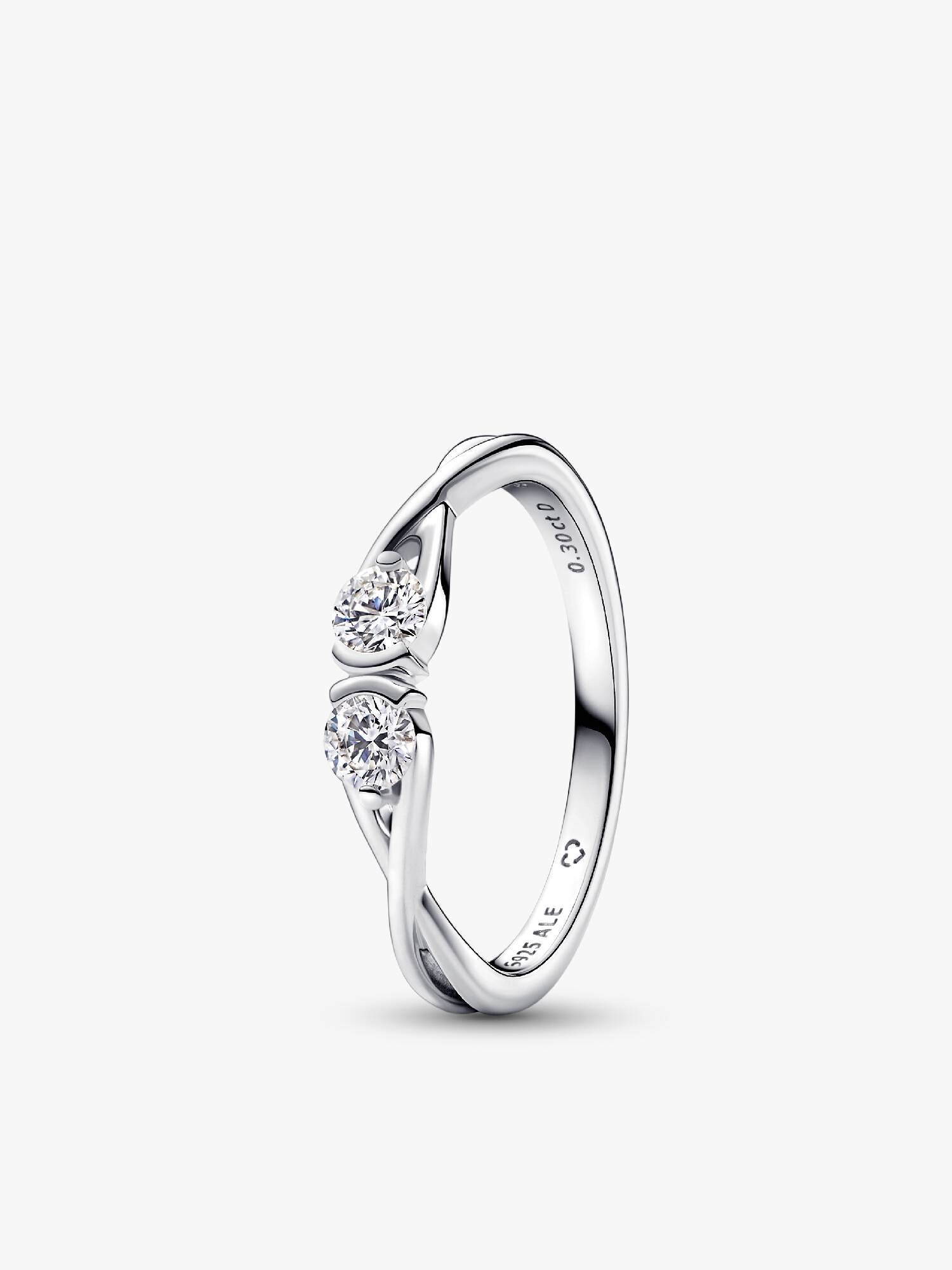 Pandora Infinite dobbeltsidet ring i sterlingsølv med laboratorieskabte diamanter