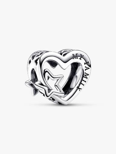 Åbent Familiehjerte & Stjerne Charm