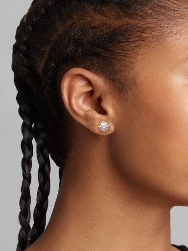 Pandora Era øreringe i 14 kt. hvidguld med laboratorieskabt diamant