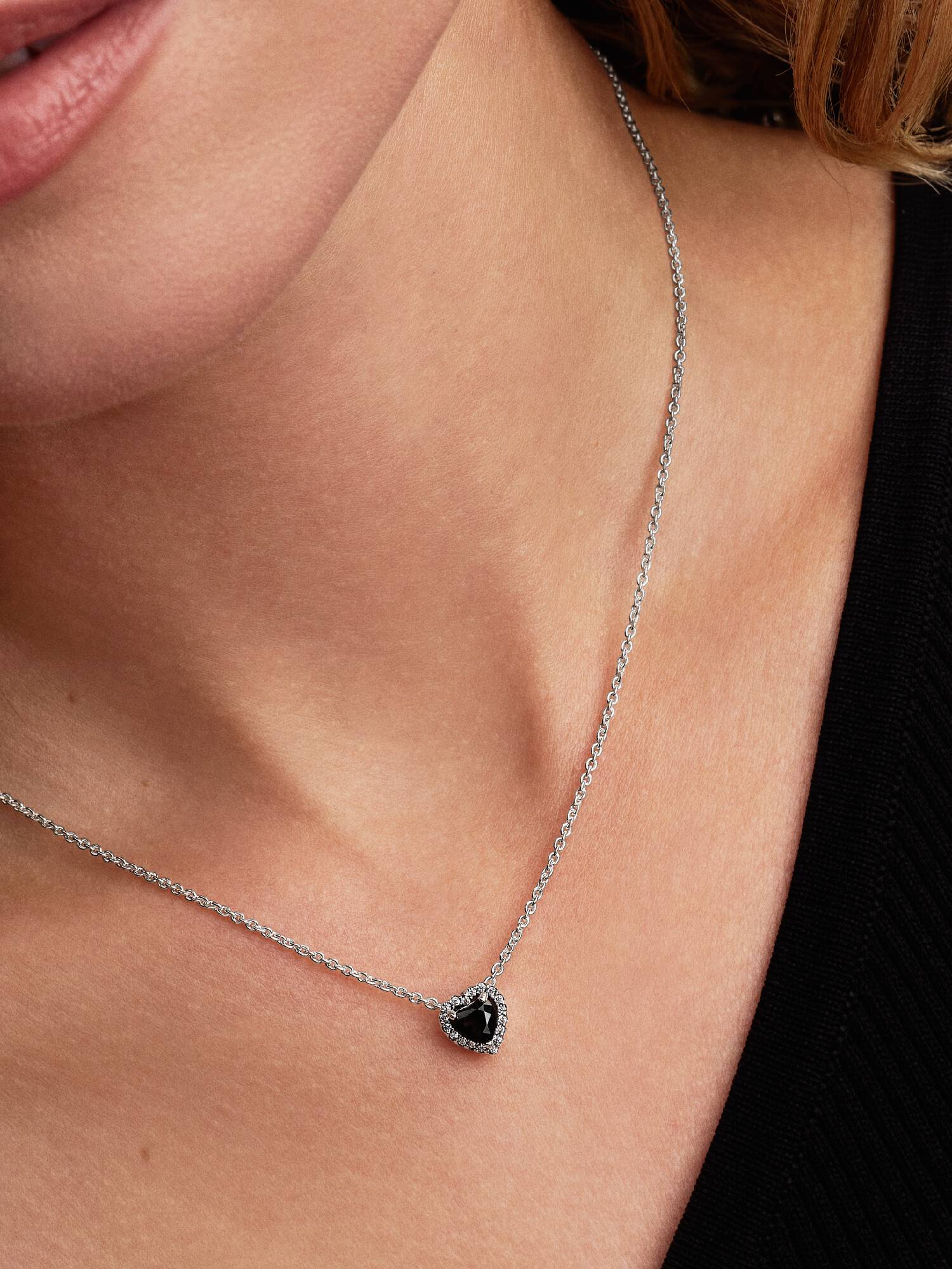 Fremhævet Hjerte Collier Halskæde