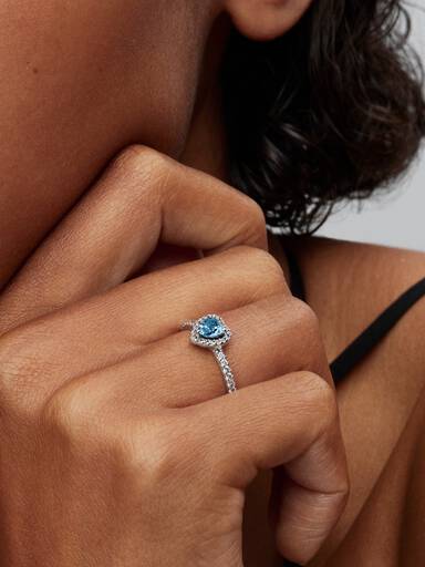 Fremhævet Lyseblå Hjerte Ring