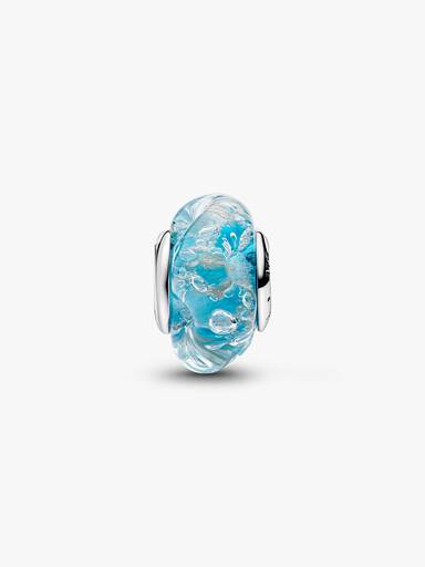 Turkis Muranoglas & Glitter Charm