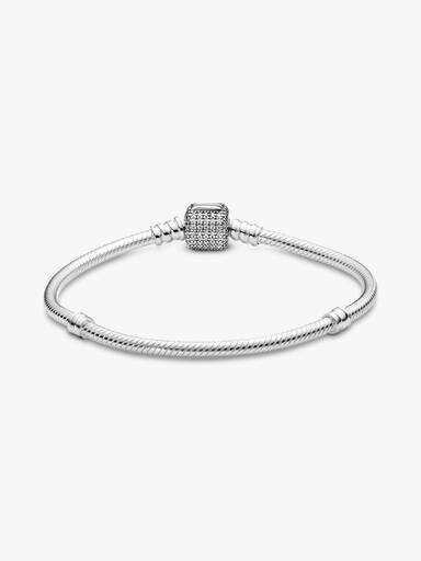 Pandora Moments Sparkling Pavé Clasp Slangekædearmbånd