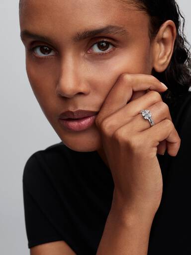 Funklende Firkløver Delbar Ring