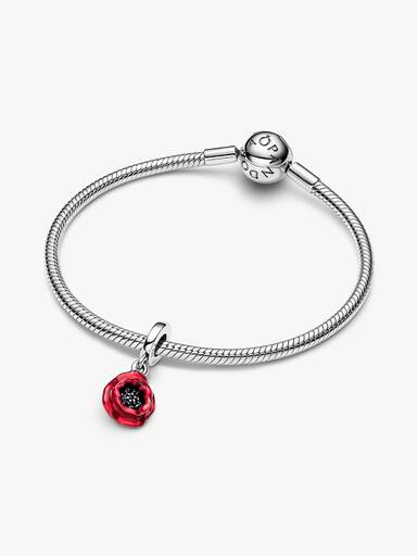 Rød Blomst Charm med Vedhæng