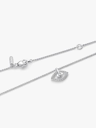 Pandora Talisman halskæde i sterlingsølv med ondt øje-vedhæng med laboratorieskabt diamant