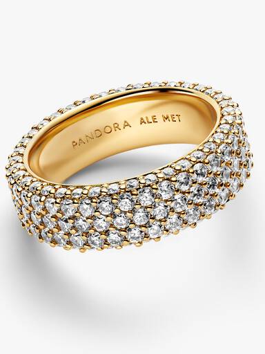 Pandora Timeless Ring med tredobbelt række pavé