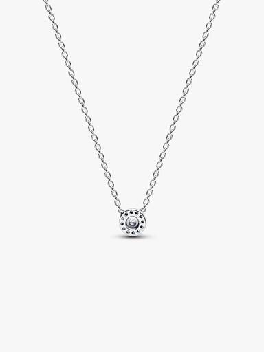 Rund Pavé Halo Collier Halskæde