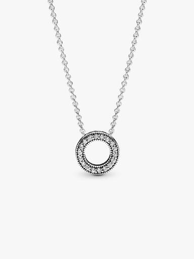 Pandora Logo Pavé Cirkel Collier-Halskæde
