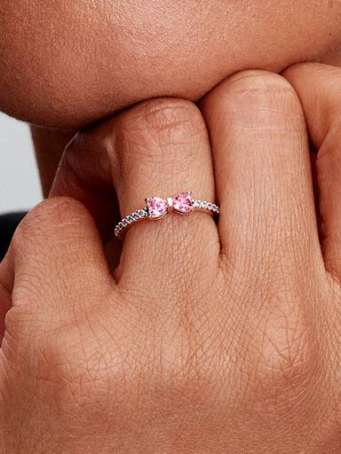 Funklende Pink Sløjfe Ring