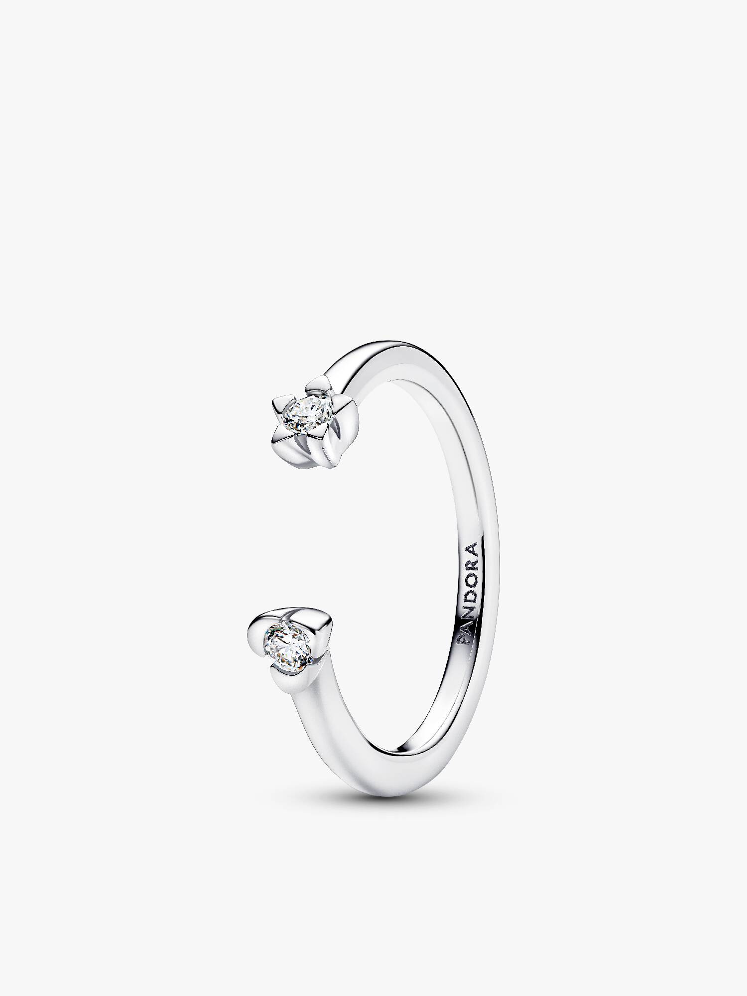 Pandora Talisman åben ring i sterlingsølv med stjerne og hjerte med laboratorieskabte diamanter 