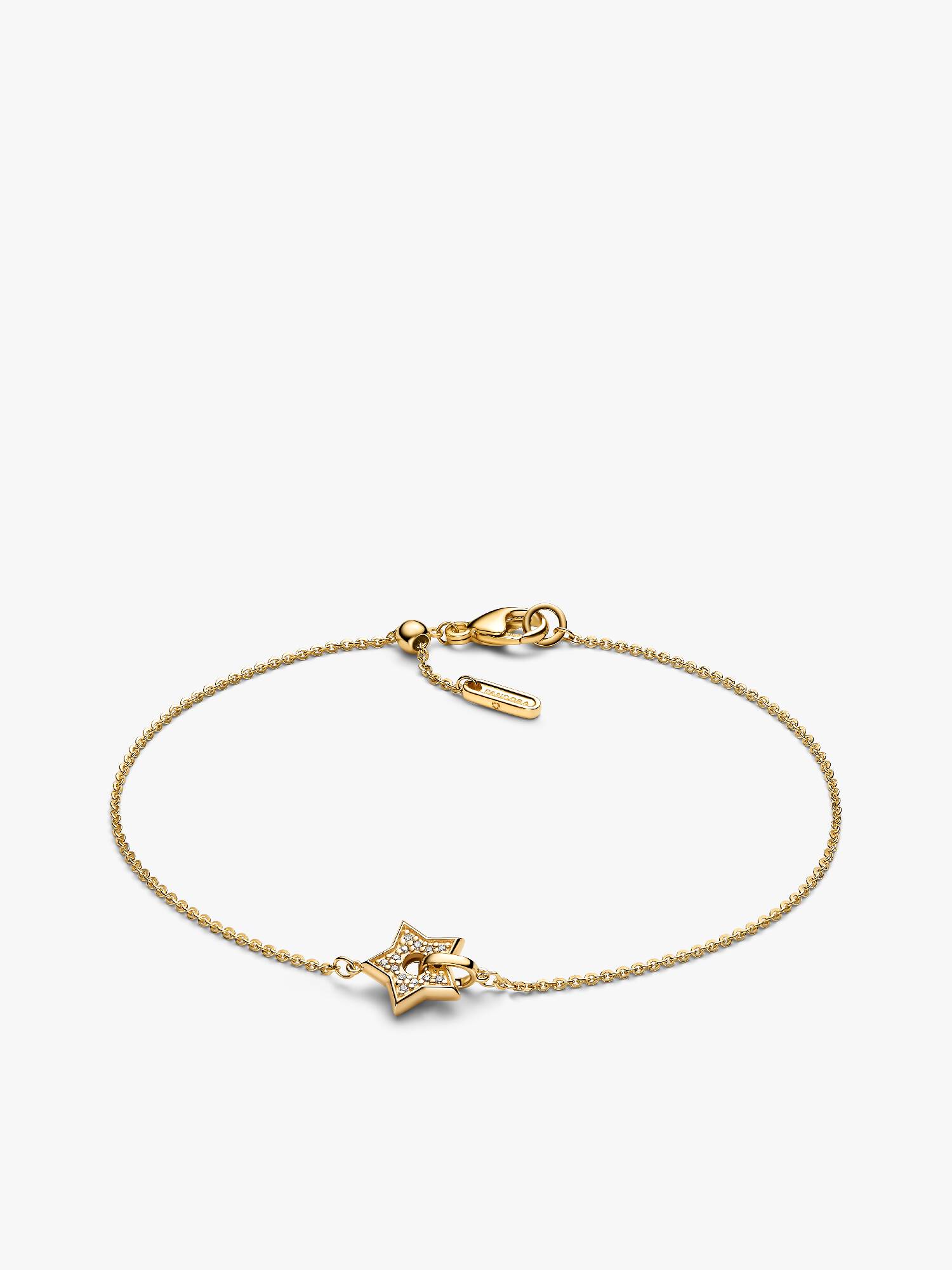 Pandora Talisman Stjerne Kædearmbånd 14 kt. Guld med Laboratorieskabt Diamant Pavé