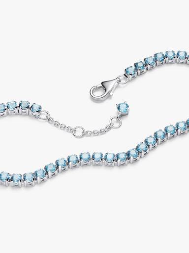 Funklende Lyseblåt Tennisarmbånd