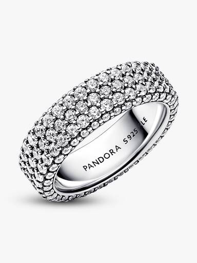 Pandora Timeless Ring med Tredobbelt Række Pavé