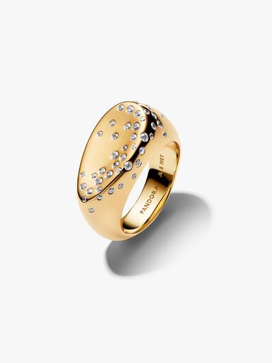 Stenindfattet Oval Hvælvet Signet Ring