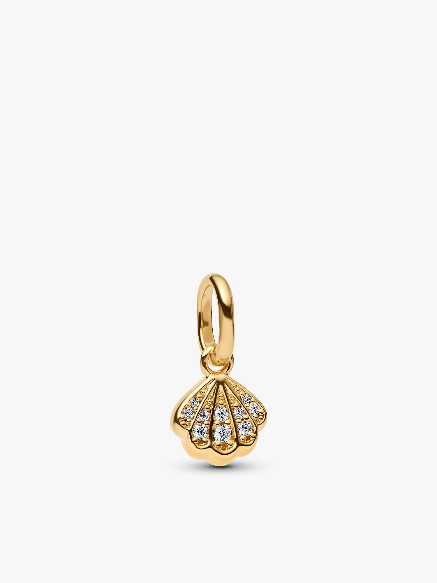 Funklende Muslingeskal Mini Charm med Vedhæng