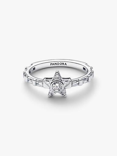 Funklende Stjerne Baguette Ring