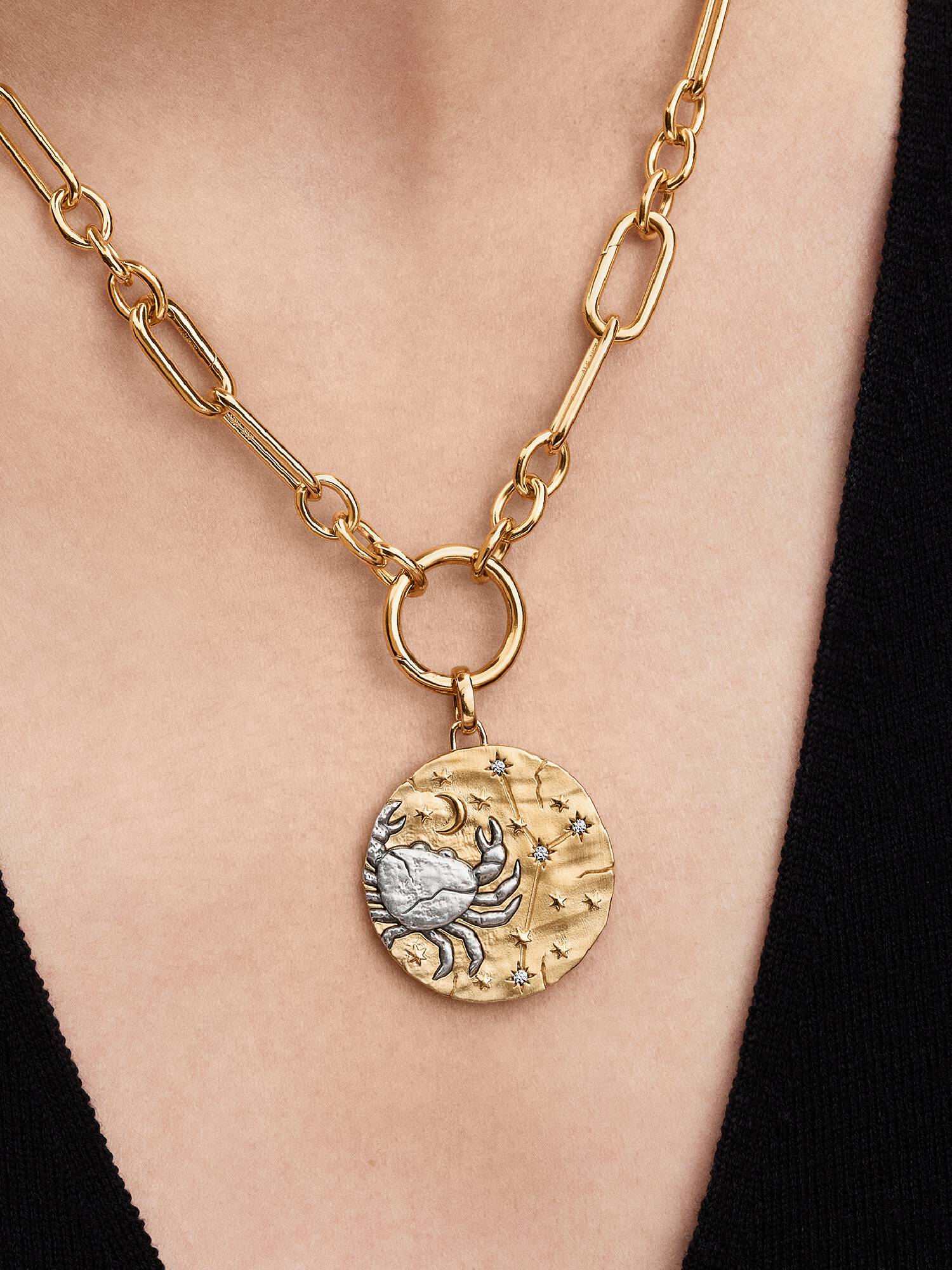 Krebsen Stjernetegn Oversized Medaljon Charm