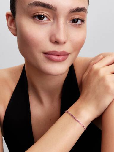 Lille Pink Tennisarmbånd
